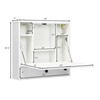 Bureau flottant pliable mural 24" en bois et métal