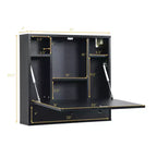 Bureau flottant pliable mural 24" en bois et métal