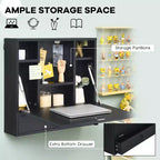 Bureau flottant pliable mural 24" en bois et métal