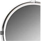 Miroir mural biseauté rond en métal nickel brossé 29,5 po