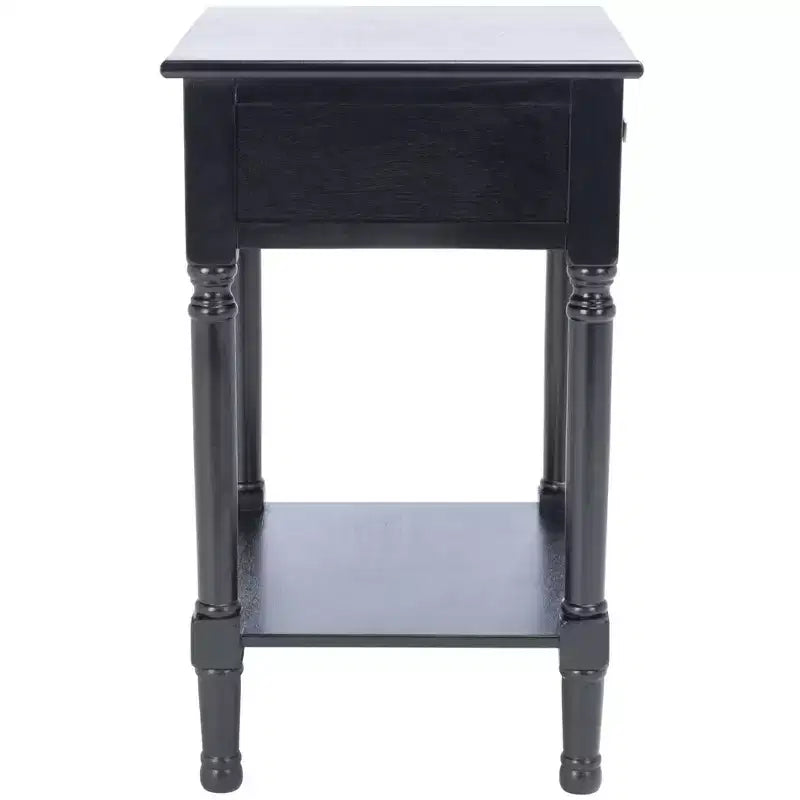 Wood 1-Drawer Accent Table with Turned Legs 18"