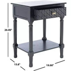Table d'appoint en bois 1 tiroir avec pieds tournés 45 cm