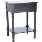 Table d'appoint en bois 1 tiroir avec pieds tournés 45 cm