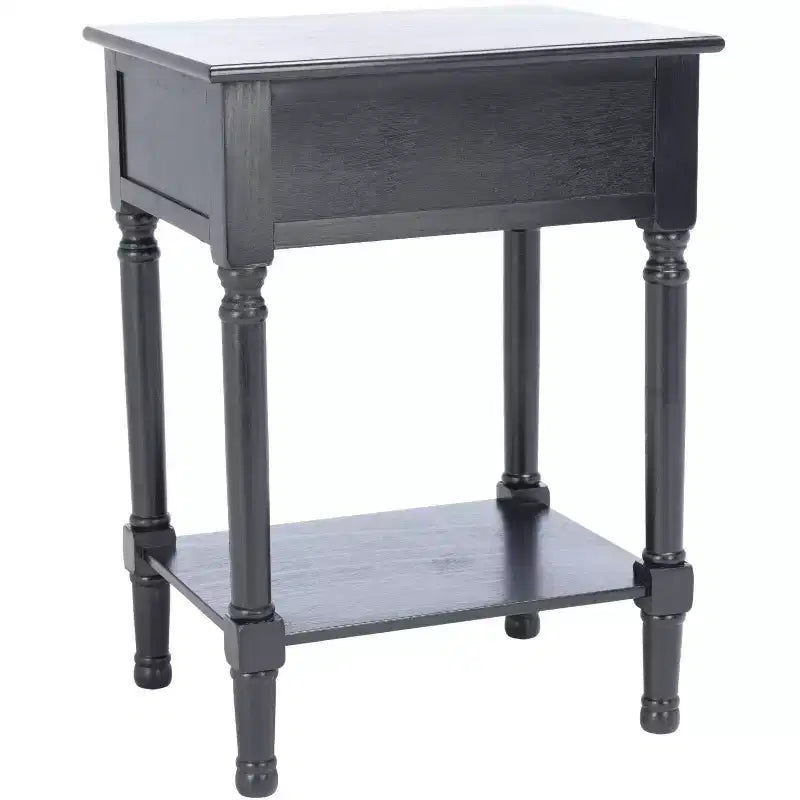 Wood 1-Drawer Accent Table with Turned Legs 18"