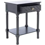 Table d'appoint en bois 1 tiroir avec pieds tournés 45 cm