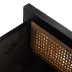 Table de chevet 14" Mindi Bois et Rotin avec Tiroir et Porte