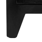 Table de chevet 14" Mindi Bois et Rotin avec Tiroir et Porte