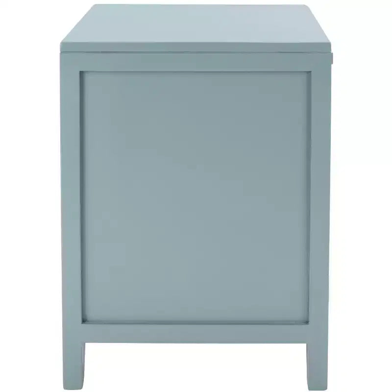Mindi Wood and Rattan Nightstand with Drawer and Door 14"