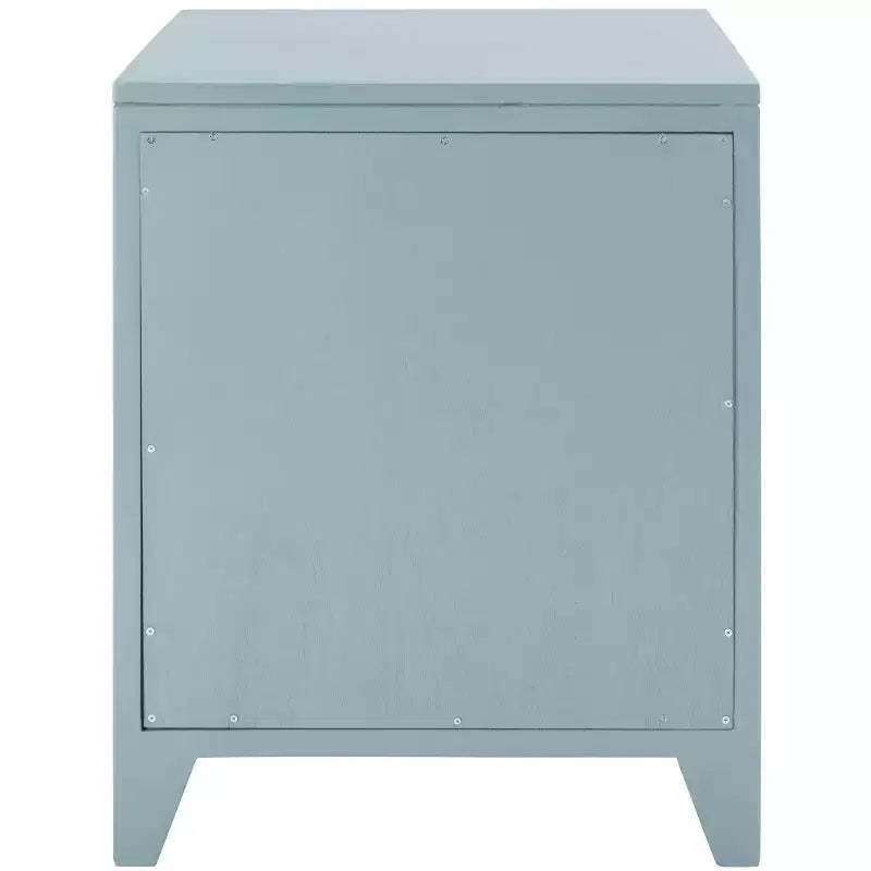 Mindi Wood and Rattan Nightstand with Drawer and Door 14"