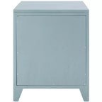 Table de chevet 14" Mindi Bois et Rotin avec Tiroir et Porte