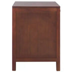 Table de chevet 14" Mindi Bois et Rotin avec Tiroir et Porte