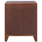 Table de chevet 14" Mindi Bois et Rotin avec Tiroir et Porte