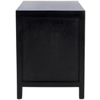 Table de chevet 14" Mindi Bois et Rotin avec Tiroir et Porte