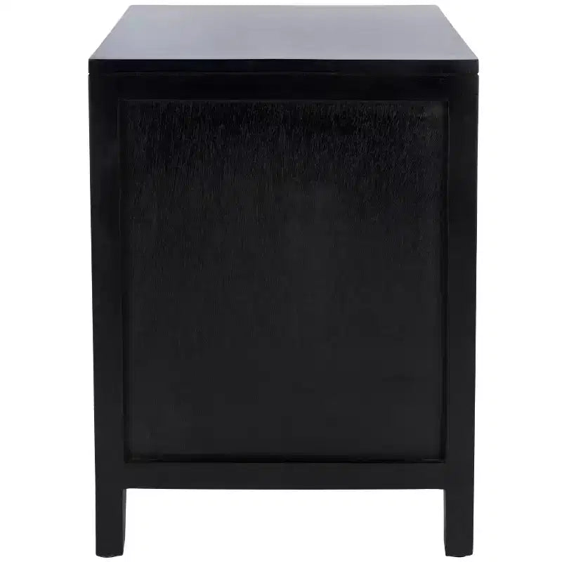 Mindi Wood and Rattan Nightstand with Drawer and Door 14"