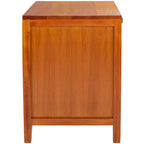 Table de chevet 14" Mindi Bois et Rotin avec Tiroir et Porte