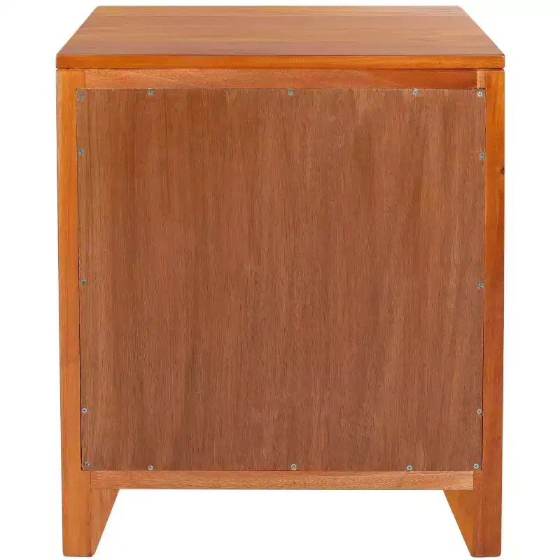 Mindi Wood and Rattan Nightstand with Drawer and Door 14"