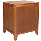 Table de chevet 14" Mindi Bois et Rotin avec Tiroir et Porte