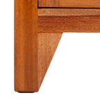 Table de chevet 14" Mindi Bois et Rotin avec Tiroir et Porte