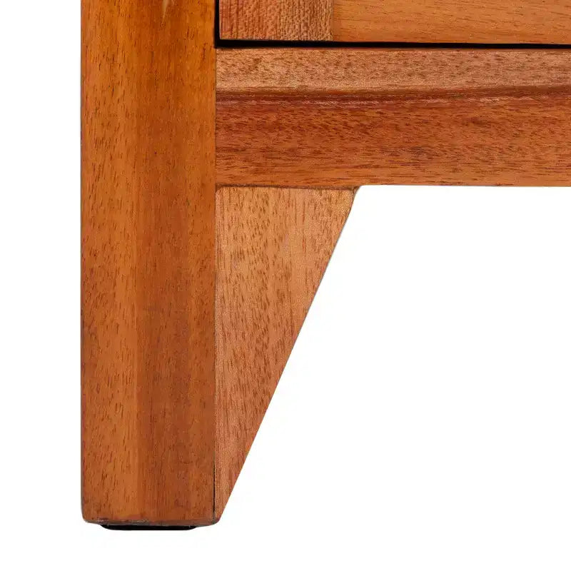 Mindi Wood and Rattan Nightstand with Drawer and Door 14"