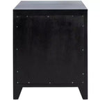 Table de chevet 14" Mindi Bois et Rotin avec Tiroir et Porte