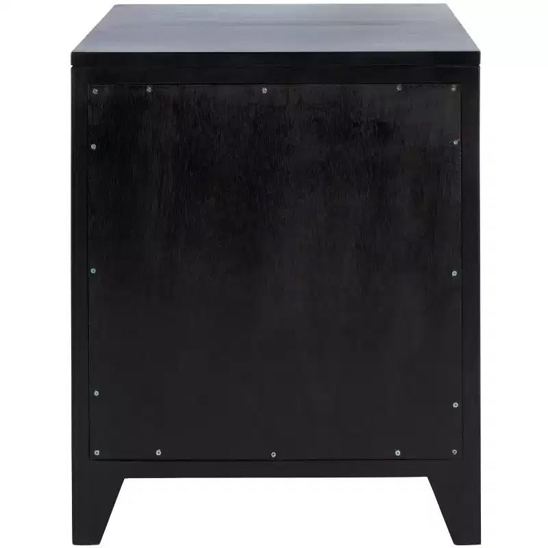 Mindi Wood and Rattan Nightstand with Drawer and Door 14"
