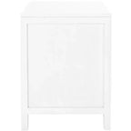 Table de chevet 14" Mindi Bois et Rotin avec Tiroir et Porte