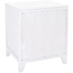 Table de chevet 14" Mindi Bois et Rotin avec Tiroir et Porte