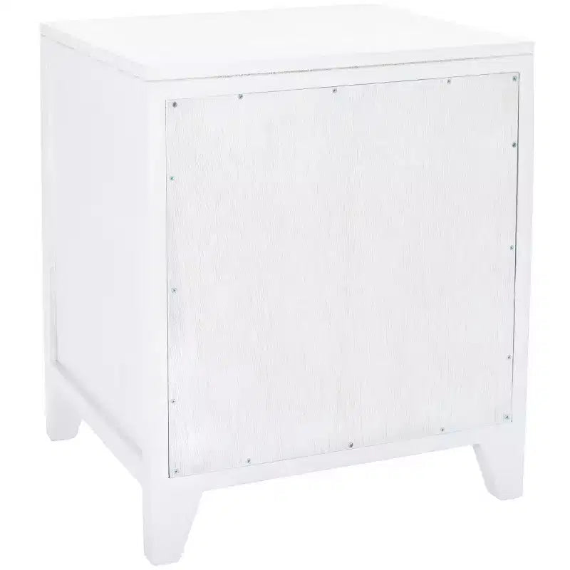 Mindi Wood and Rattan Nightstand with Drawer and Door 14"