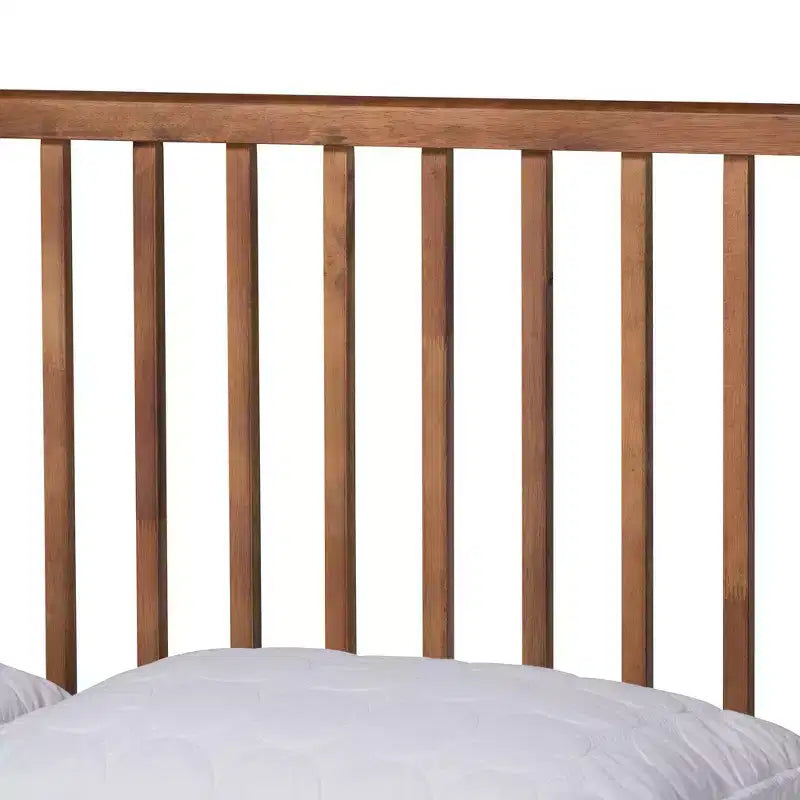 Solid Wood Platform Bed Walnut Brown Full 47"