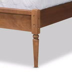 Lit plateforme en bois massif Noyer brun Double 119 cm