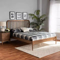 Solid Wood Platform Bed Walnut Brown Full 47"