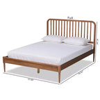 Lit plateforme en bois massif Noyer brun Double 119 cm