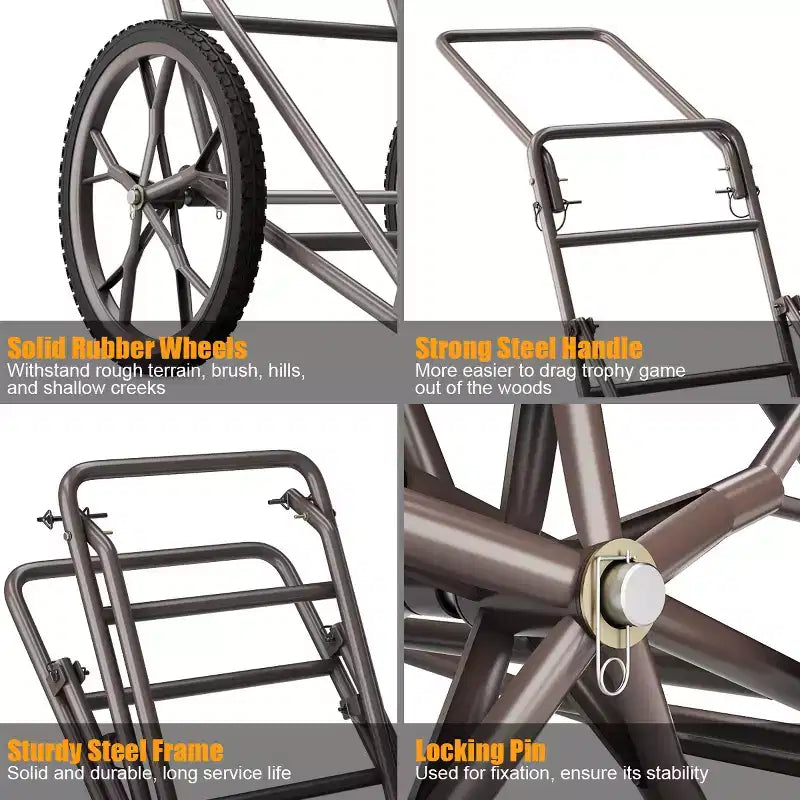 Steel Deer Game Hauler Utility Cart 500 LB Capacity