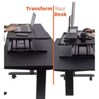 Rehausseur de bureau assis-debout en acier réglable en hauteur 32"