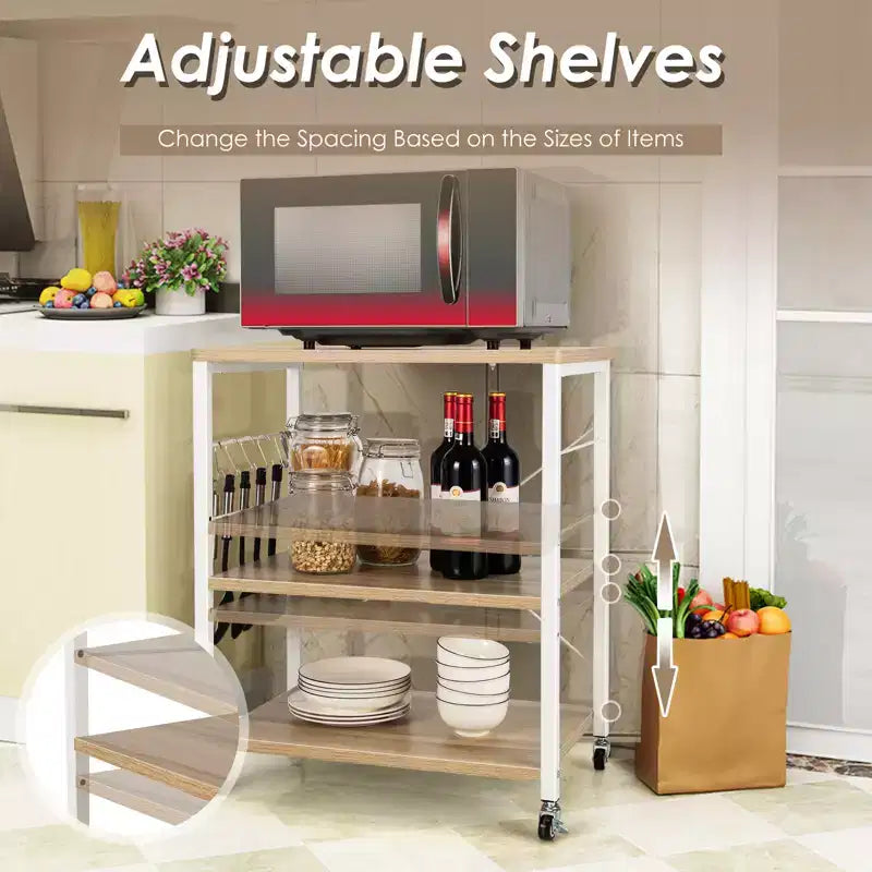 Steel 3-Tier Kitchen Baker's Rack with Hanging Hook 36"