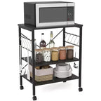 Costway 3-Tier Kitchen Baker's Rack Microwave Oven Storage Cart w/ Hook