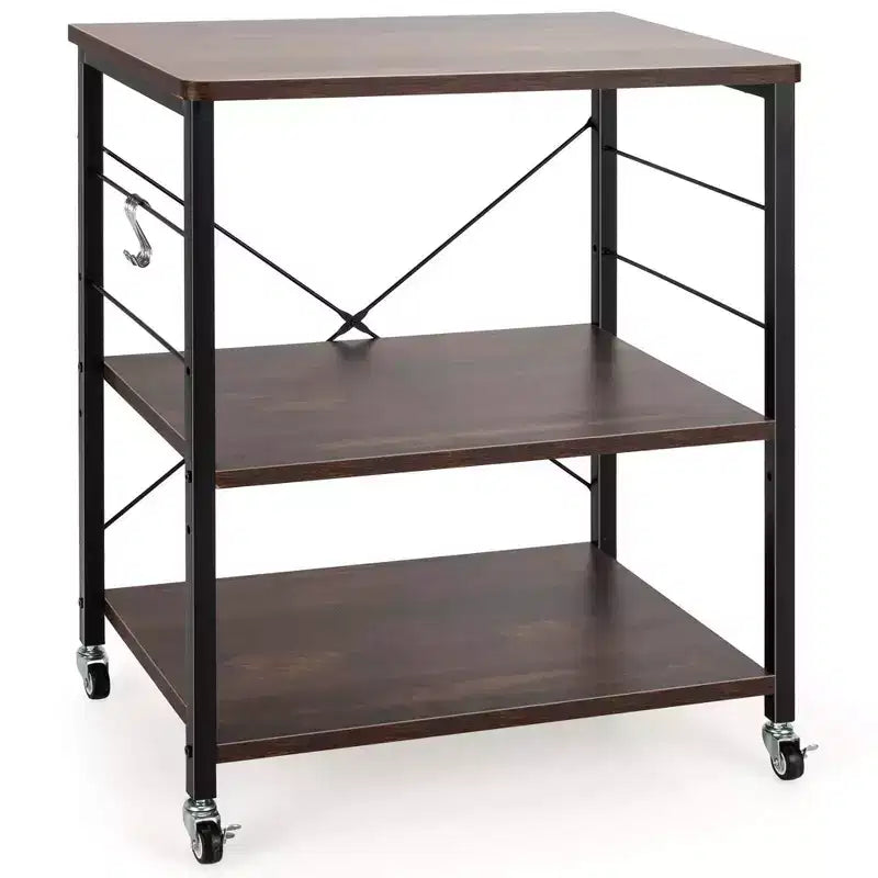 Steel 3-Tier Kitchen Baker's Rack with Hanging Hook 36"