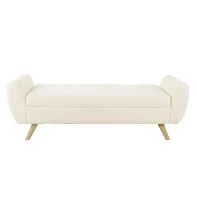 Fabric and Wood Storage Bench with Wood Legs 60"