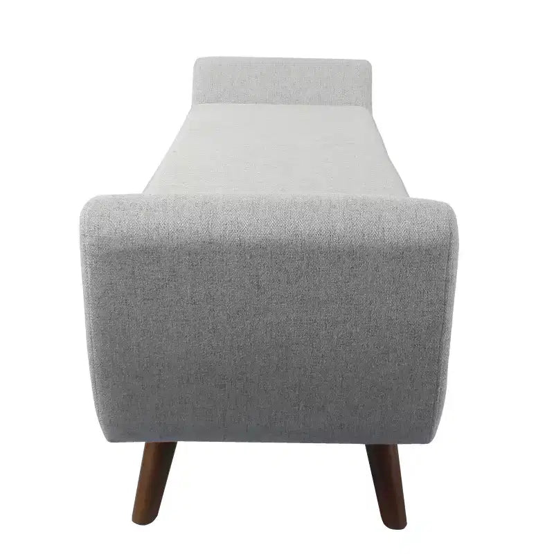 Fabric and Wood Storage Bench with Wood Legs 60"