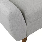 Banc de rangement en tissu et bois avec pieds en bois 60 po