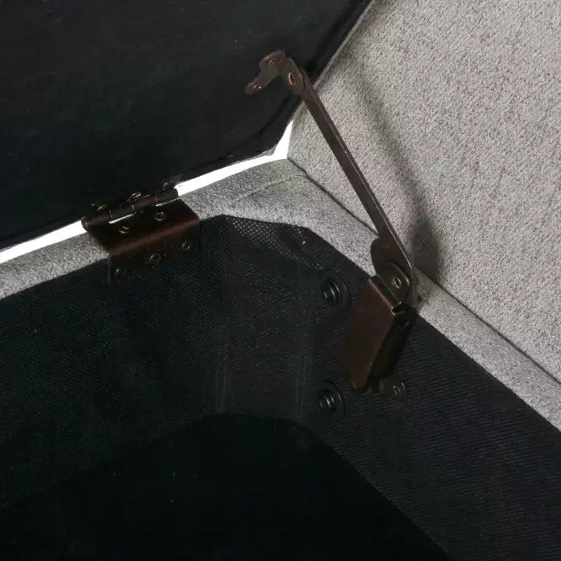 Fabric and Wood Storage Bench with Wood Legs 60"