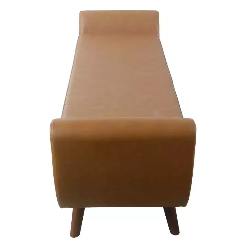 Fabric and Wood Storage Bench with Wood Legs 60"
