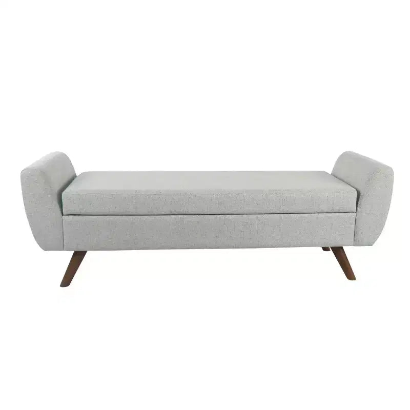 Fabric and Wood Storage Bench with Wood Legs 60"