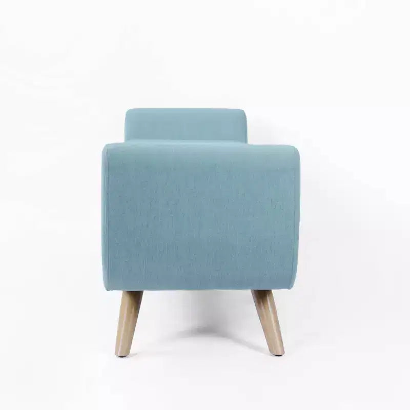 Fabric and Wood Storage Bench with Wood Legs 60"