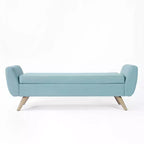 Banc de rangement en tissu et bois avec pieds en bois 60 po