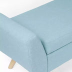 Banc de rangement en tissu et bois avec pieds en bois 60 po
