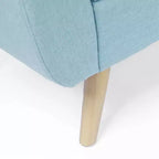 Banc de rangement en tissu et bois avec pieds en bois 60 po