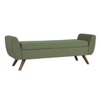 Banc de rangement en tissu et bois avec pieds en bois 60 po