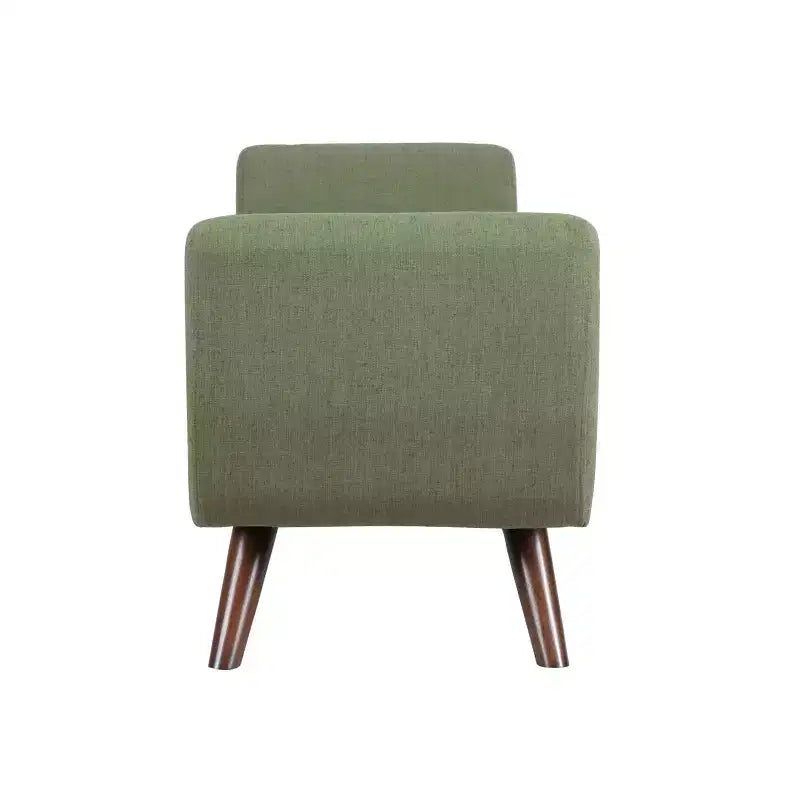 Fabric and Wood Storage Bench with Wood Legs 60"