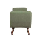 Banc de rangement en tissu et bois avec pieds en bois 60 po